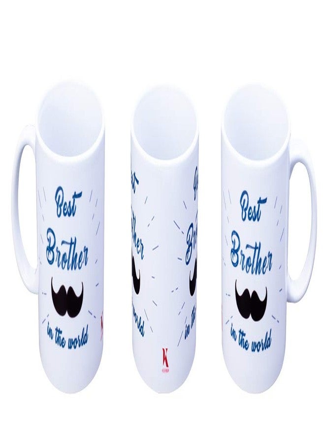 Kaameri Bazaar Raksha bandhan Rakhi Gift for Brother, Best Brother in The World Quote Printed Cushion with Filler, Mug, Rakhi, Roli & Greeting Card Gift for Brother bhai Men - Image 3